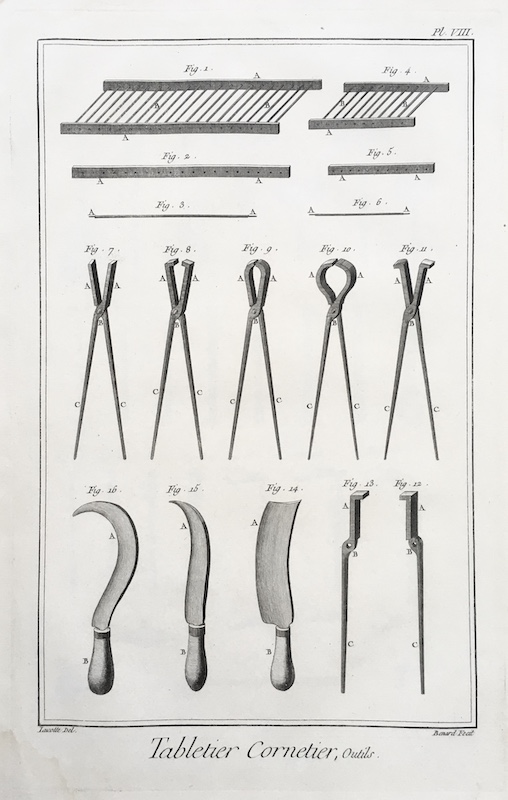Artesania con Cuerno / Tabletier Cornetier, Outils - Pl. VIII